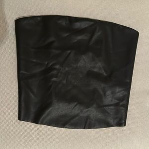 Faux leather skims corset in black